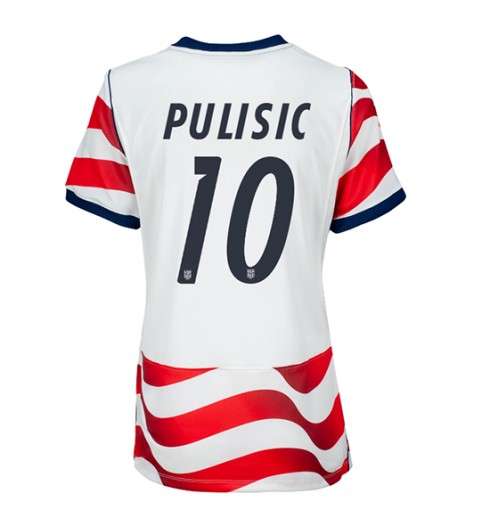 Yhdysvallat Christian Pulisic #10 Kotipaita Naisten MM-kisat 2026 Lyhythihainen Yhdysvallat Christian Pulisic #10 Kotipaita Naisten MM-kisat 2026 Lyhythihainen